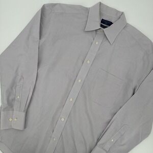 Joseph & Lyman Shirt Mens 16 32/33 Lavender Micro Check Non Iron Cotton Dress‎